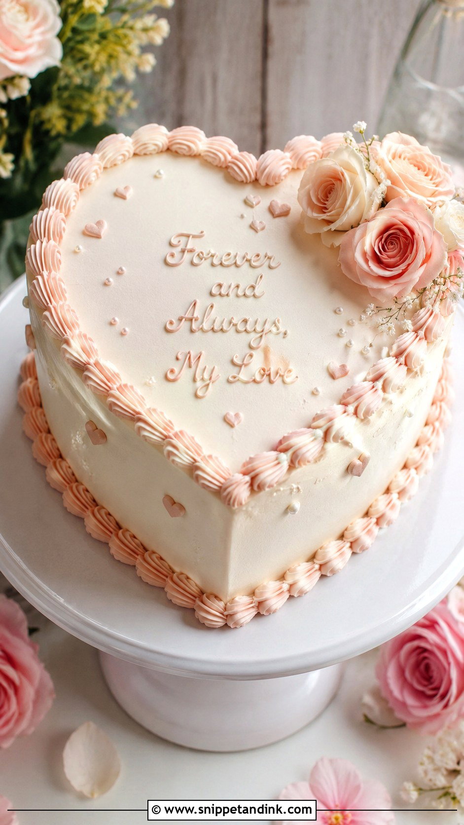 Wedding Cake With Love Quote - Snippet and Ink - 20 Love Wedding Cake Ideas