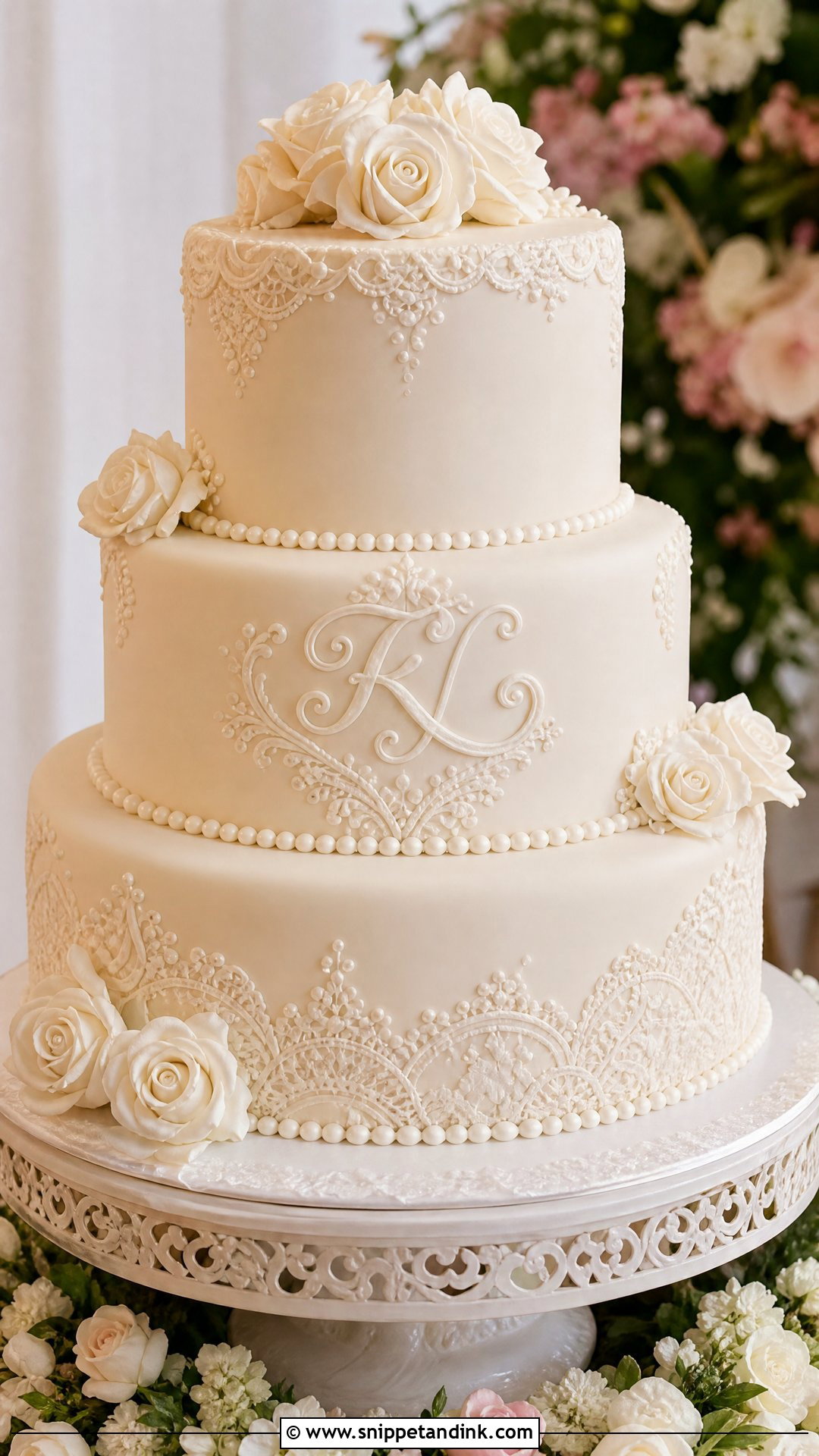 Wedding Cake With Monogram - Snippet and Ink - 20 Write Name on Cake Ideas for Wedding
