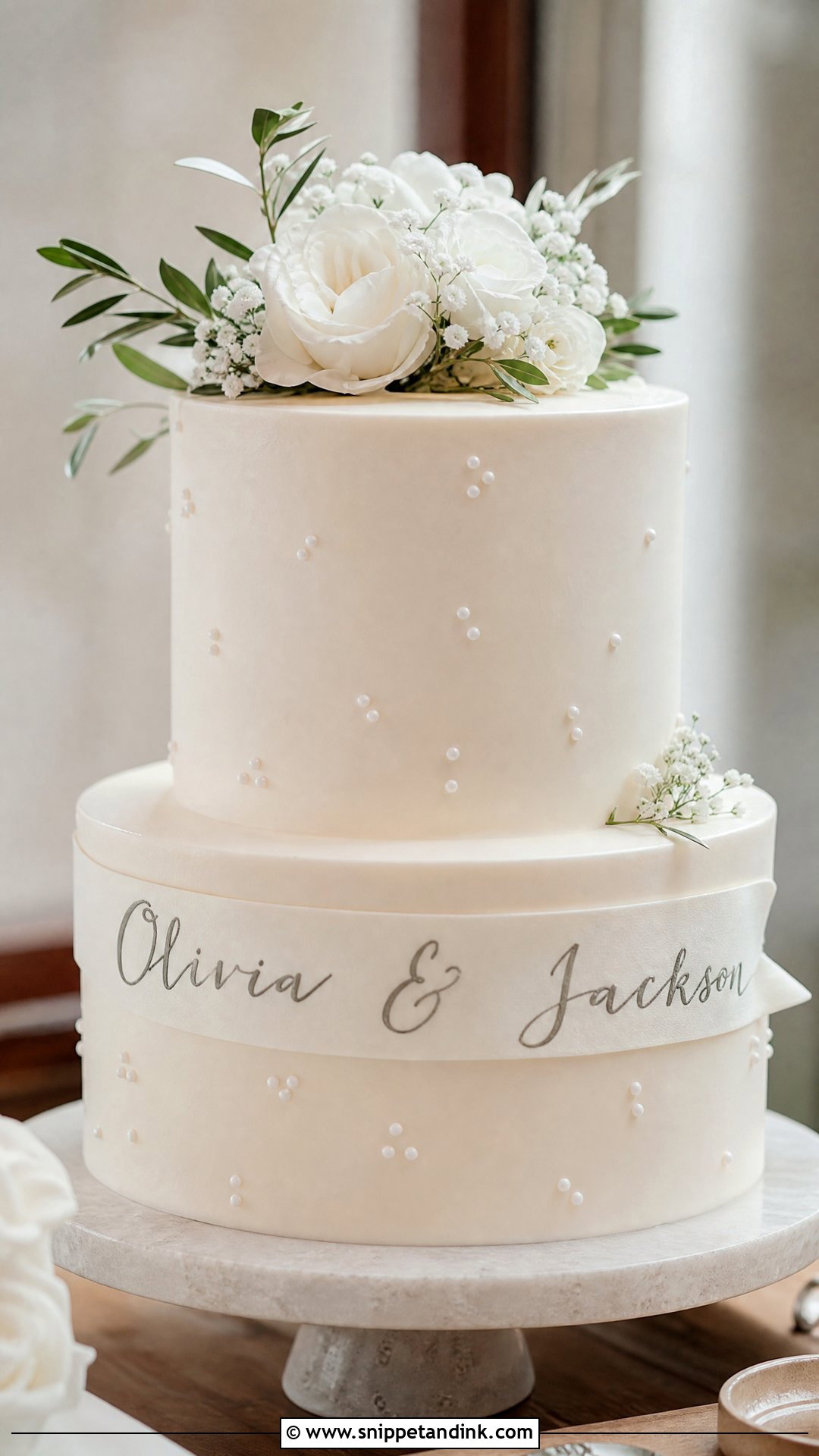 Wedding Cake With Name Around The Cake - Snippet and Ink - 20 Write Name on Cake Ideas for Wedding