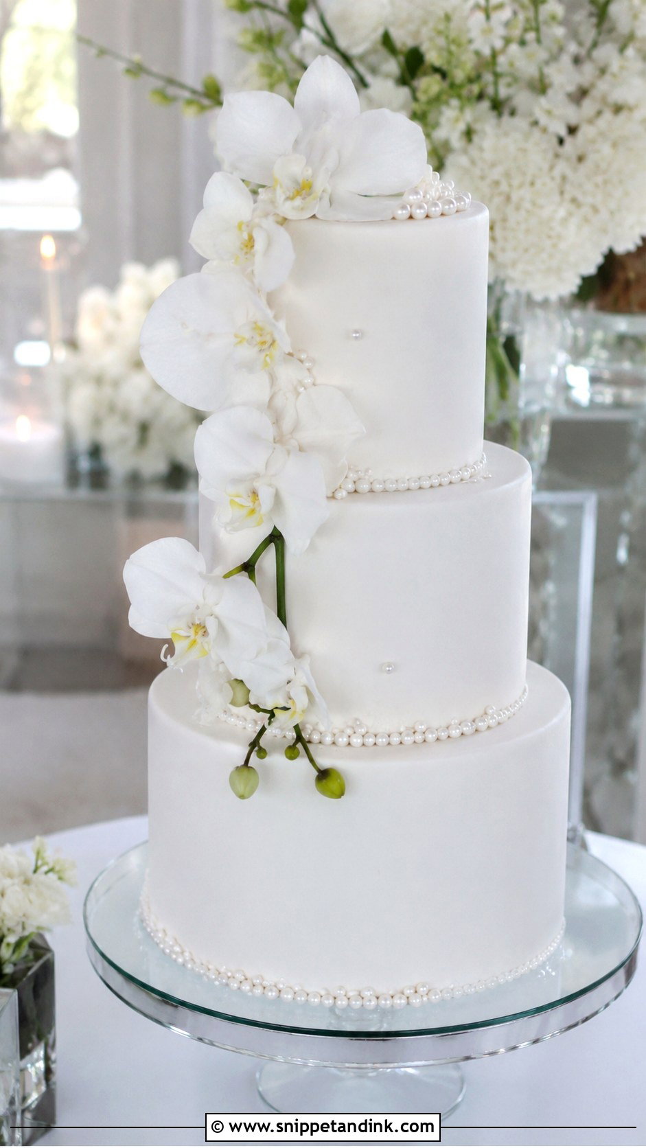 Wedding Cake With Orchids - Snippet and Ink - 25 Simple But Elegant Wedding Cakes