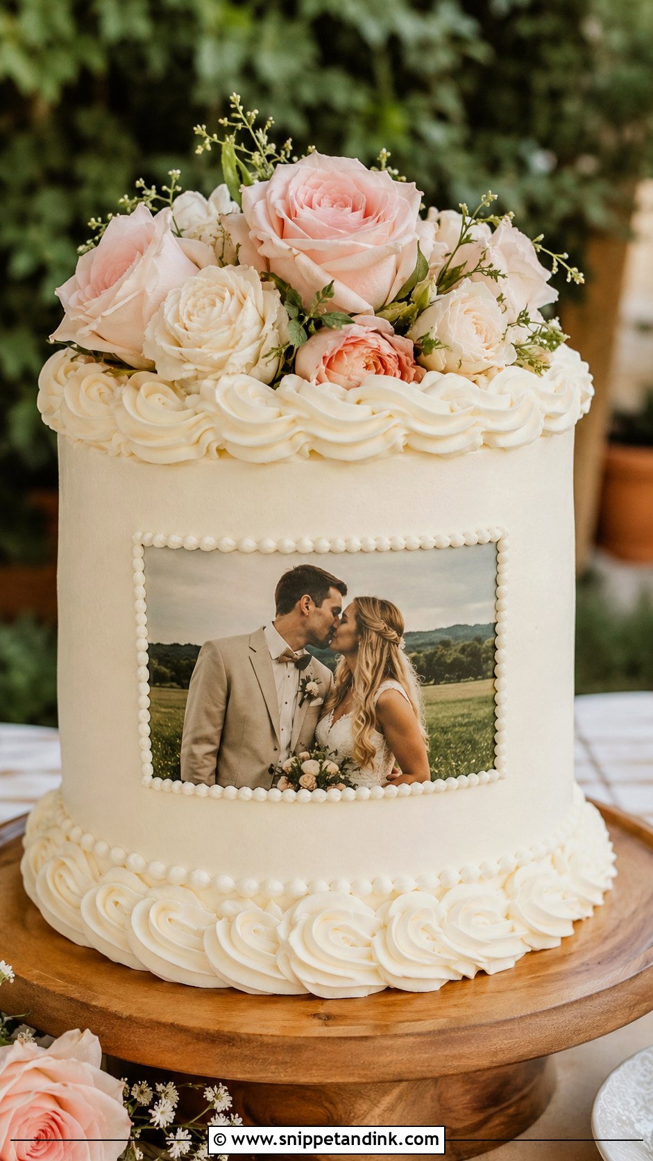 Wedding Cake With Photo And Buttercream - Snippet and Ink - 25 Wedding Cake with Photos on It
