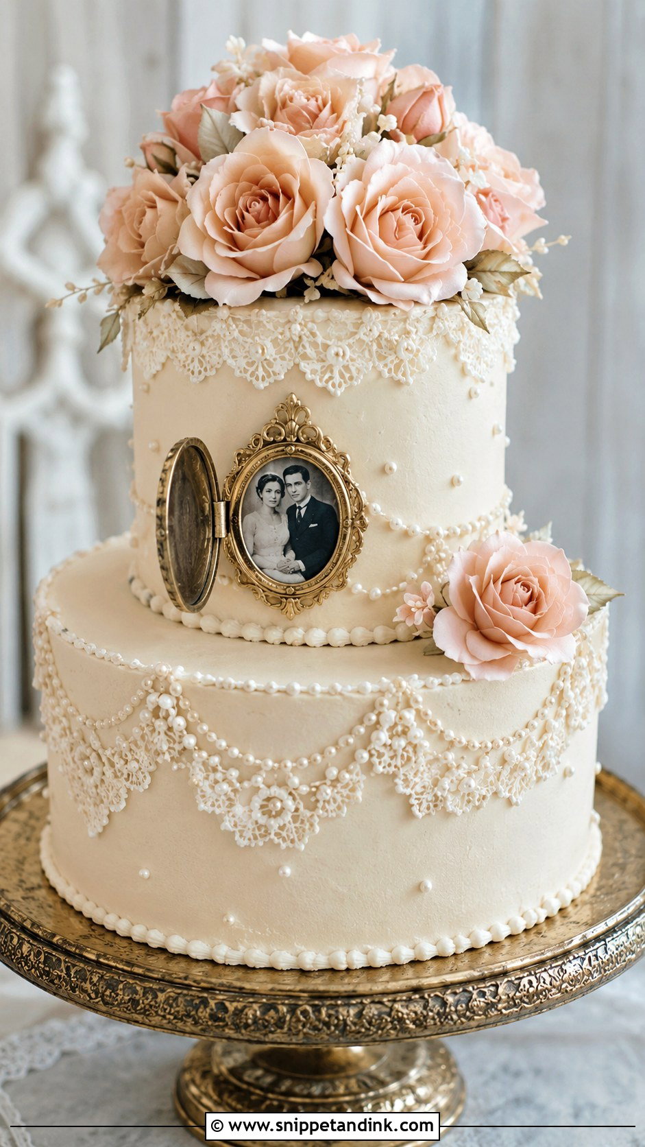 Wedding Cake With Photo Locket - Snippet and Ink - 25 Wedding Cake with Photos on It