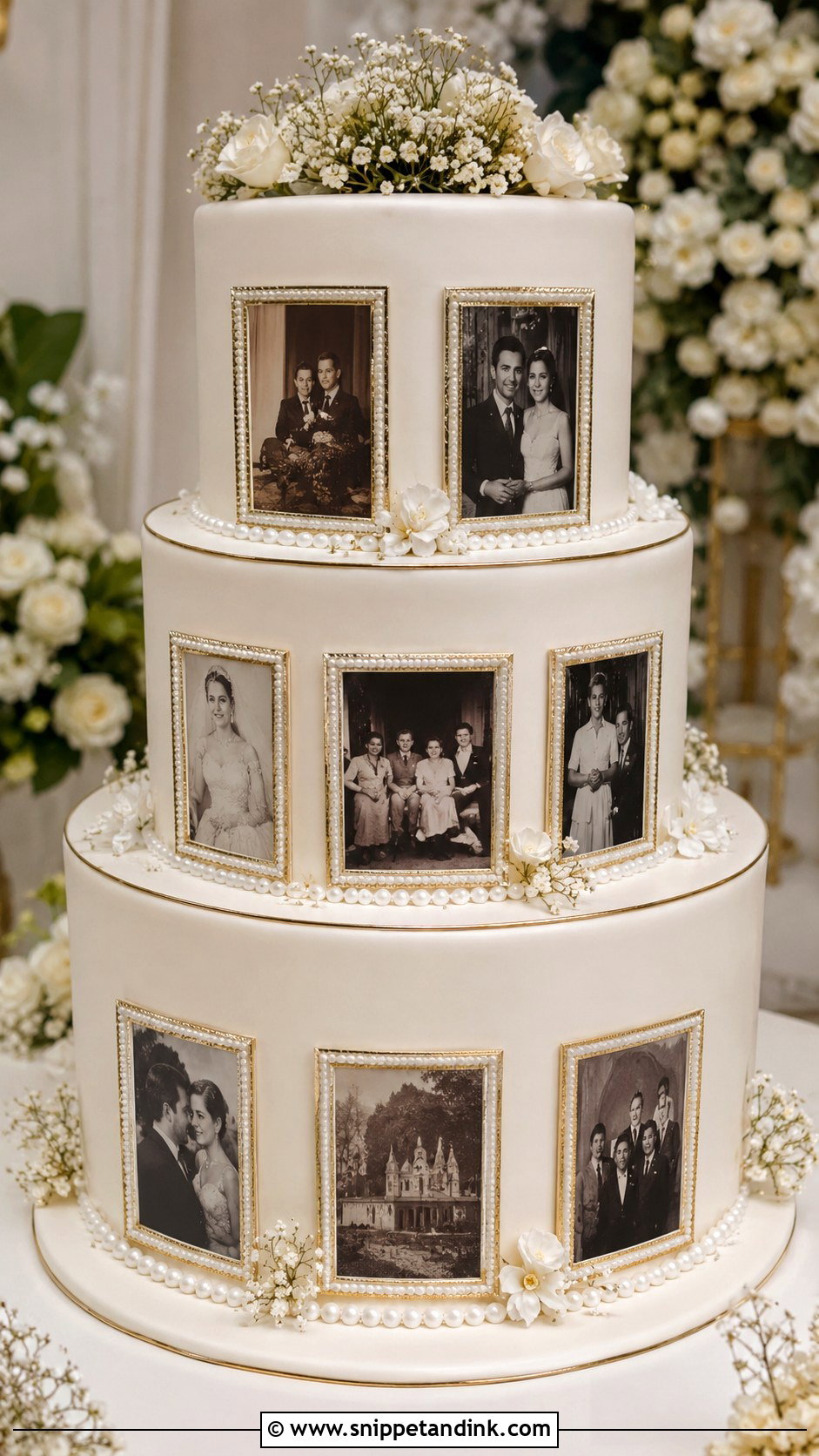 Wedding Cake With Photo Memory Wall - Snippet and Ink - 25 Wedding Cake with Photos on It