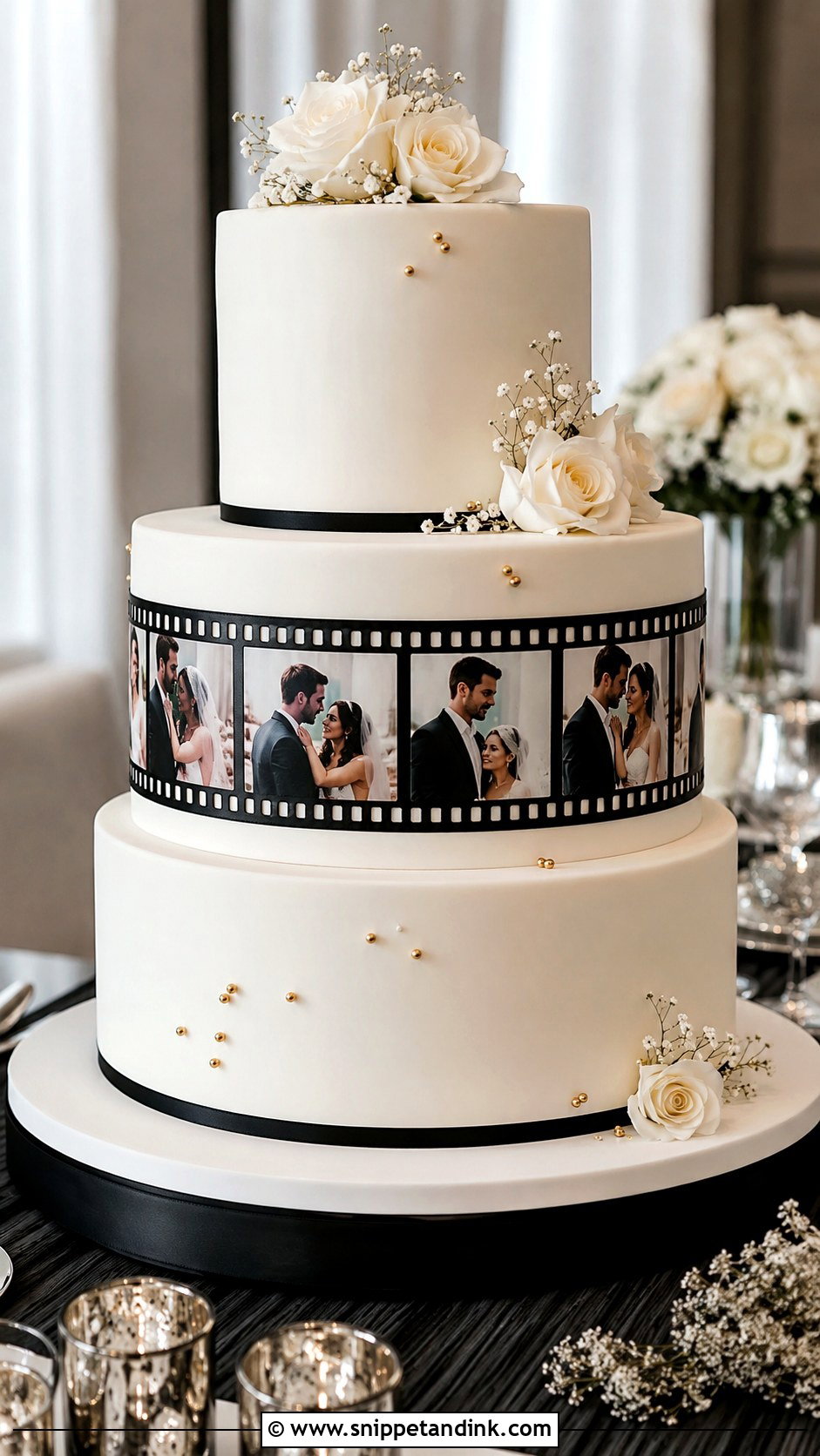 Wedding Cake With Picture Strip - Snippet and Ink - 25 Wedding Cake with Photos on It