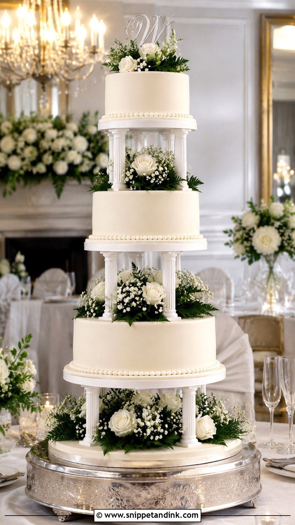 Wedding Cake With Pillars - Snippet and Ink - 20 Wedding Cake Assembly
