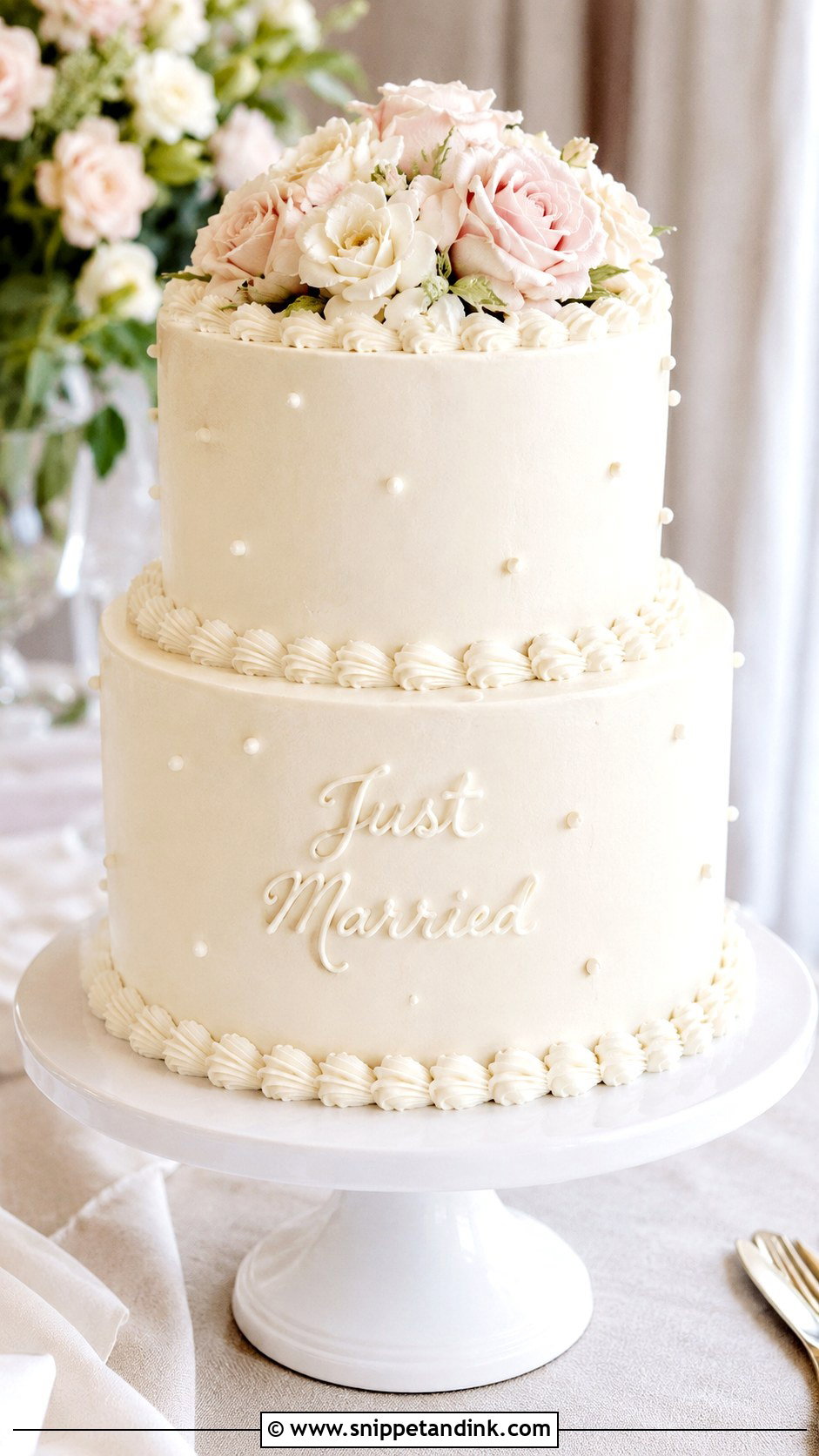 Wedding Cake With Piped Lettering - Snippet and Ink - 25 Wedding Cake Ideas with Writing