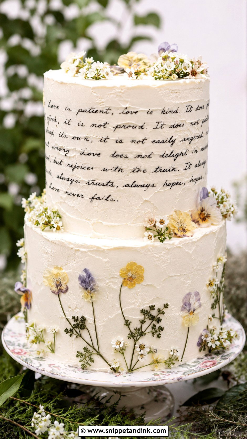 Wedding Cake With Poem - Snippet and Ink - 25 Wedding Cake Ideas with Writing