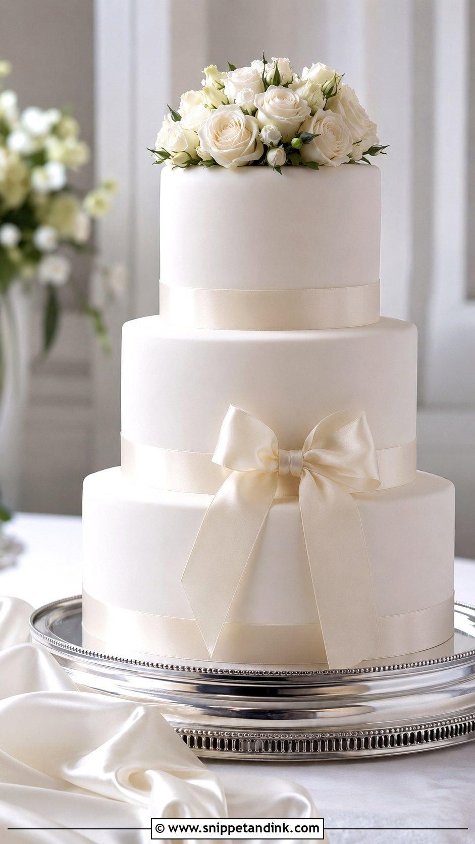 Wedding Cake With Ribbon - Snippet and Ink - 20 Simple Wedding Cake Decor Ideas