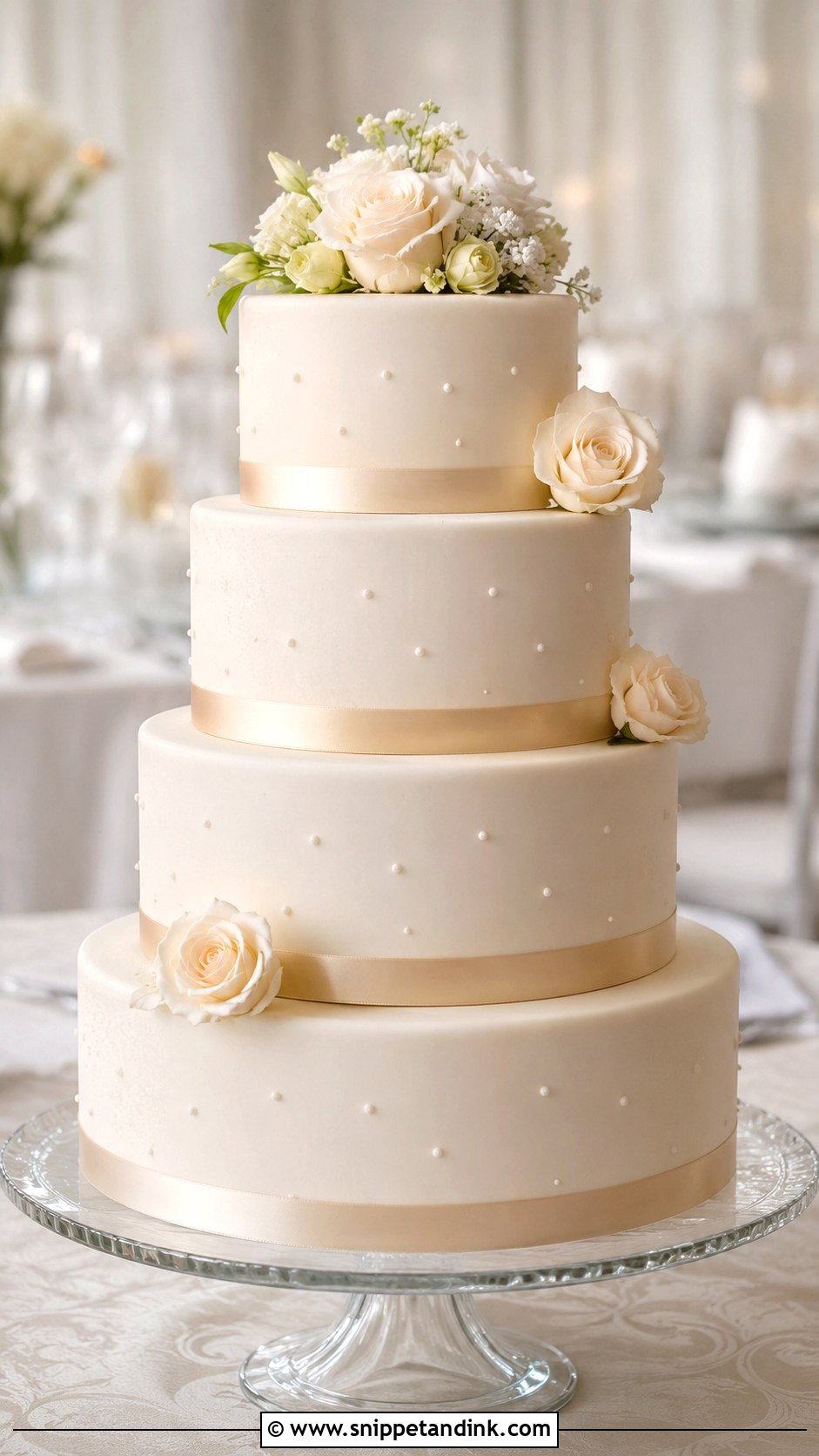 Wedding Cake With Ribbon - Snippet and Ink - 20 Classic Wedding Cake Ideas