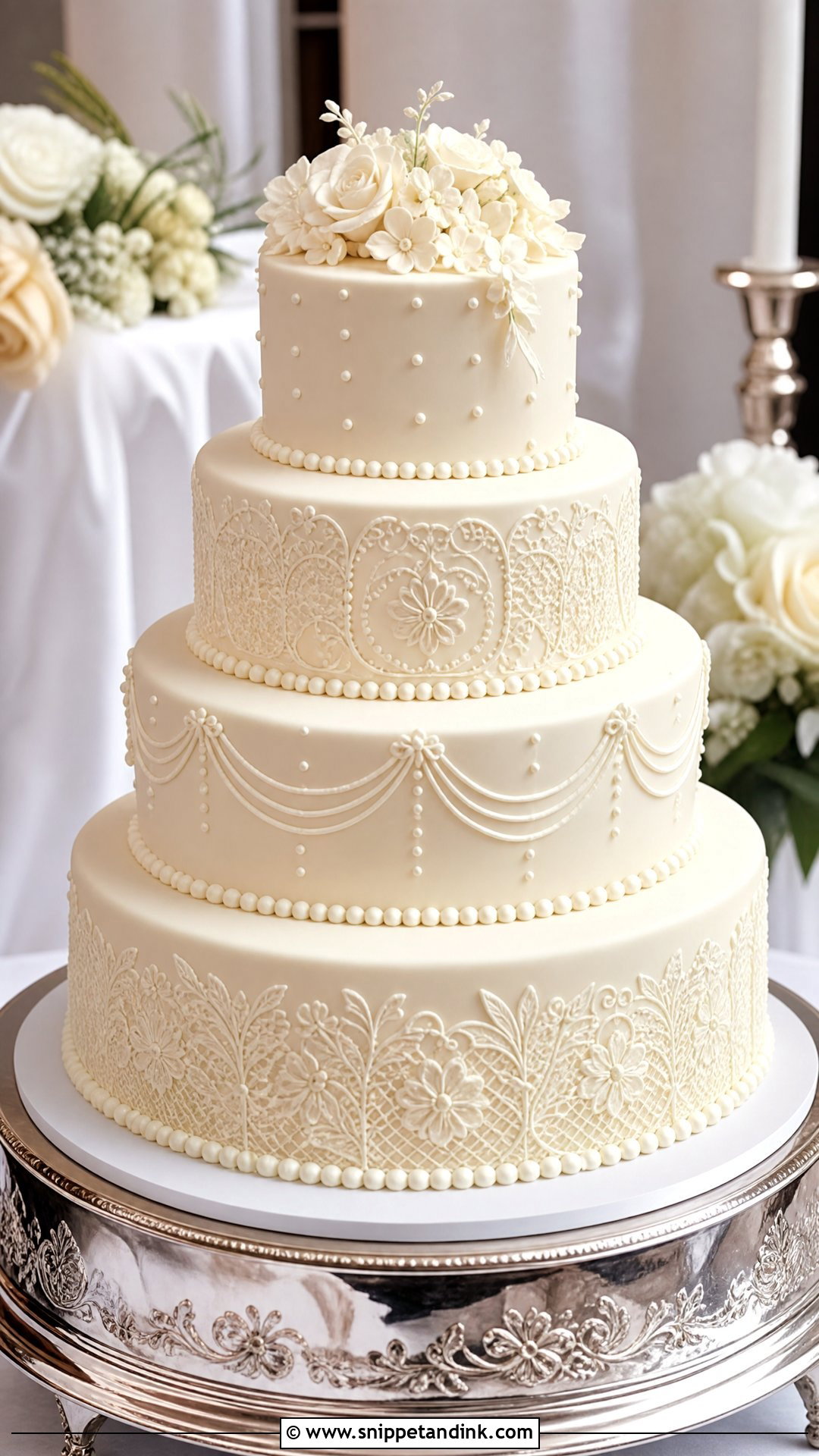 Wedding Cake With Royal Icing - Snippet and Ink - 25 Traditional Wedding Cake Ideas