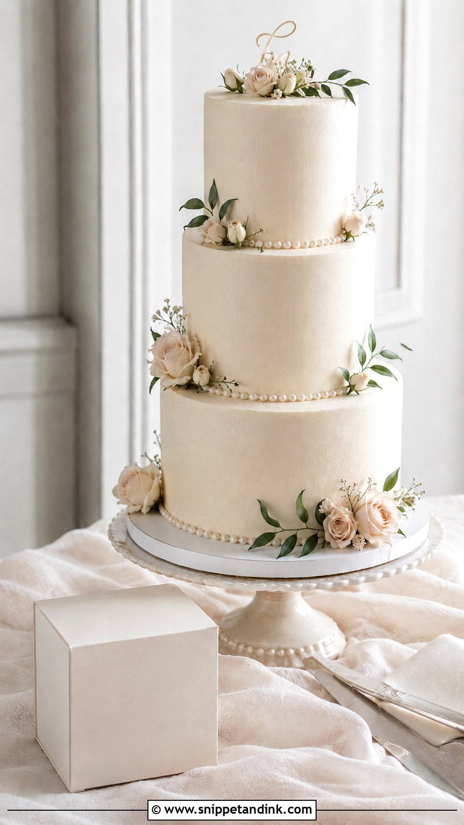 Wedding Cake With Saved Top Tier - Snippet and Ink - 25 Wedding Cake Size Guide