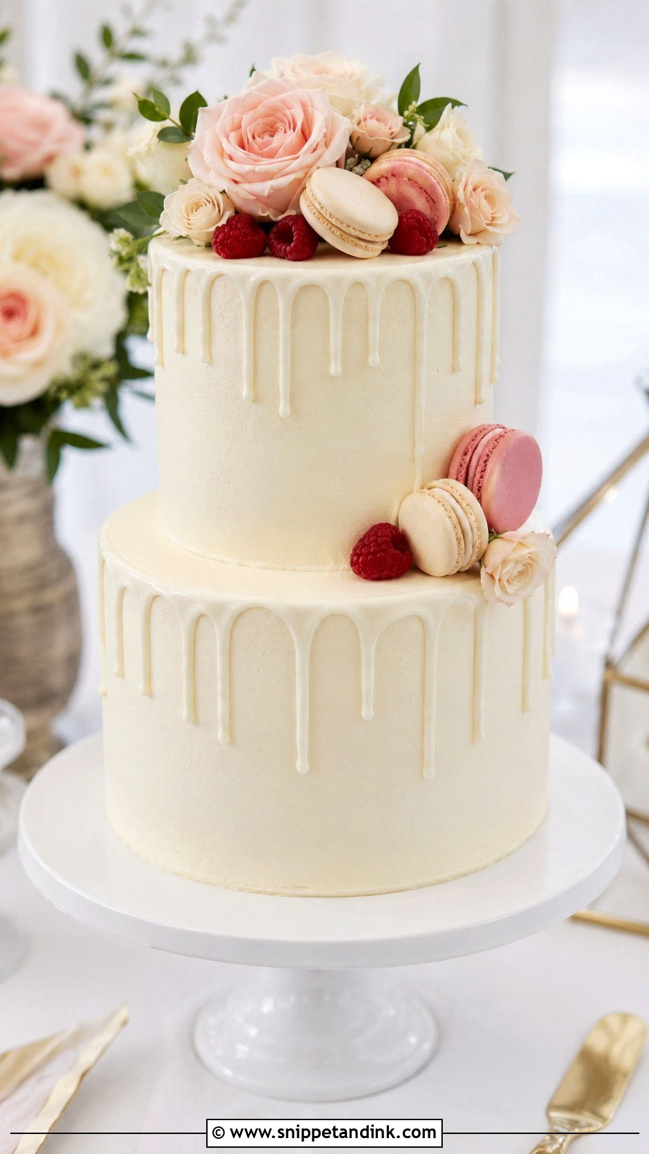 Wedding Cake With Simple Drip - Snippet and Ink - 25 Simple Wedding Cake Decoration Ideas