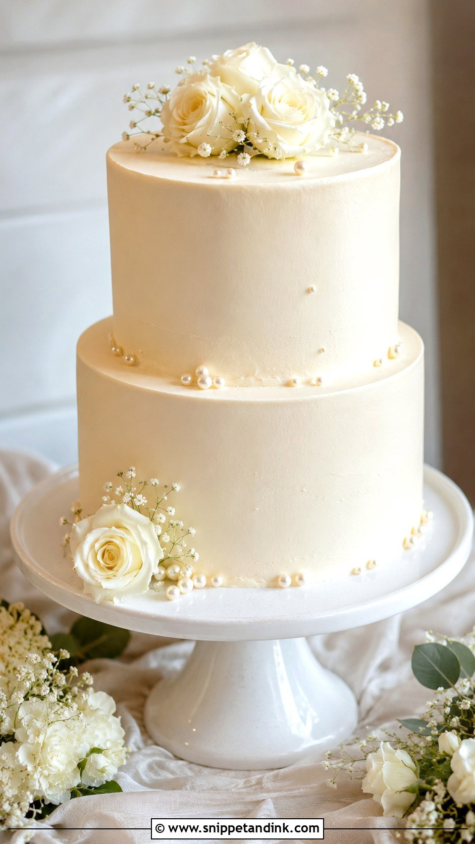 Wedding Cake With Sugar Flowers - Snippet and Ink - 20 Simple Wedding Cake Decor Ideas
