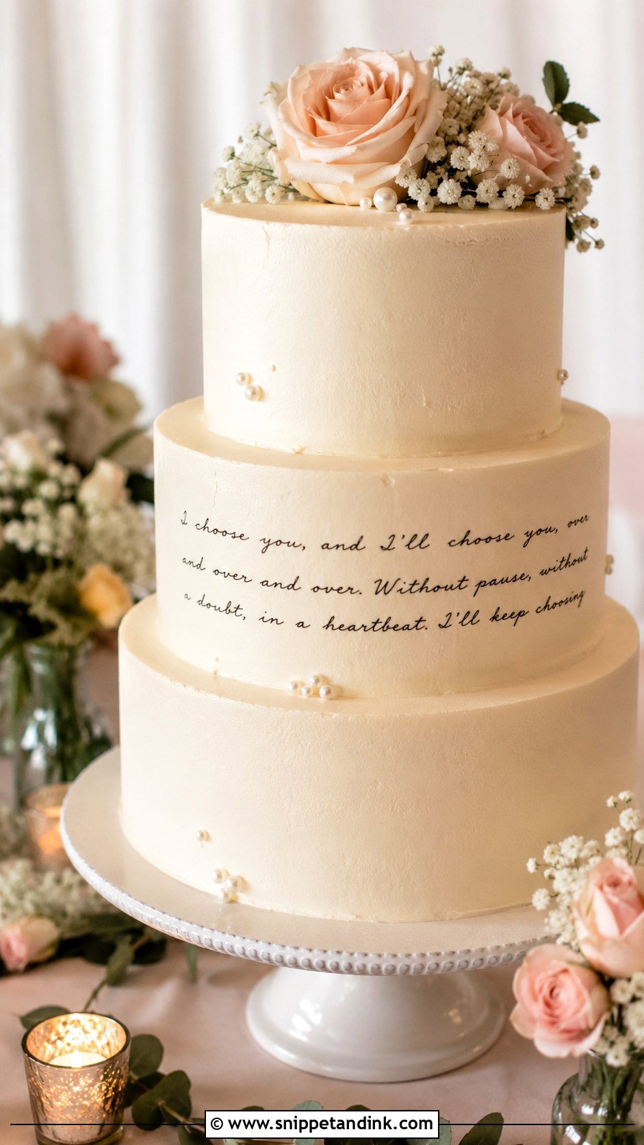 Wedding Cake With Vows - Snippet and Ink - 25 Wedding Cake Ideas with Writing