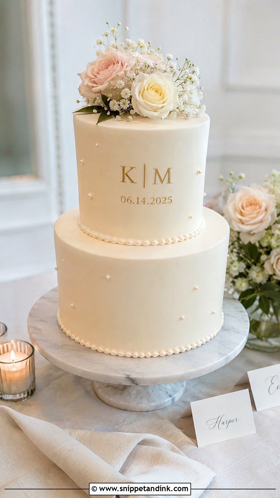 Wedding Cake With Wedding Date - Snippet and Ink - 25 Wedding Cake Ideas with Writing