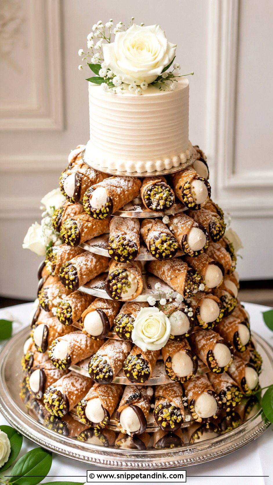 Wedding Cannoli Tower - Snippet and Ink - 20 Wedding Cake Tower Ideas