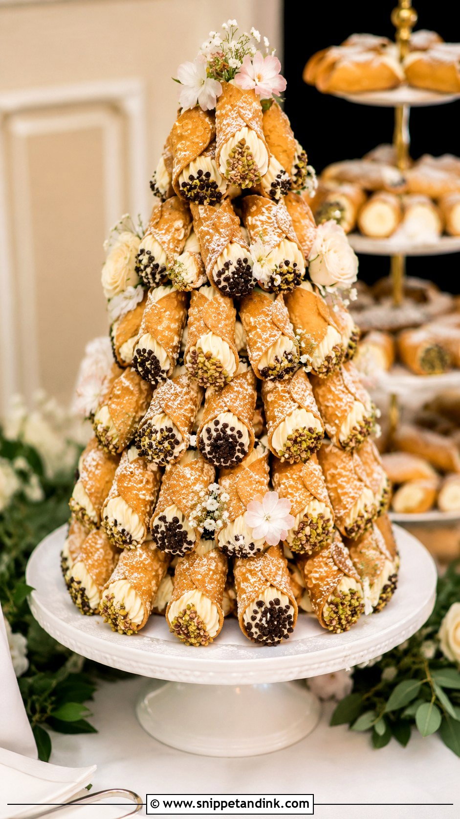 Wedding Cannoli Tower - Snippet and Ink - 20 Instead of Wedding Cake Ideas