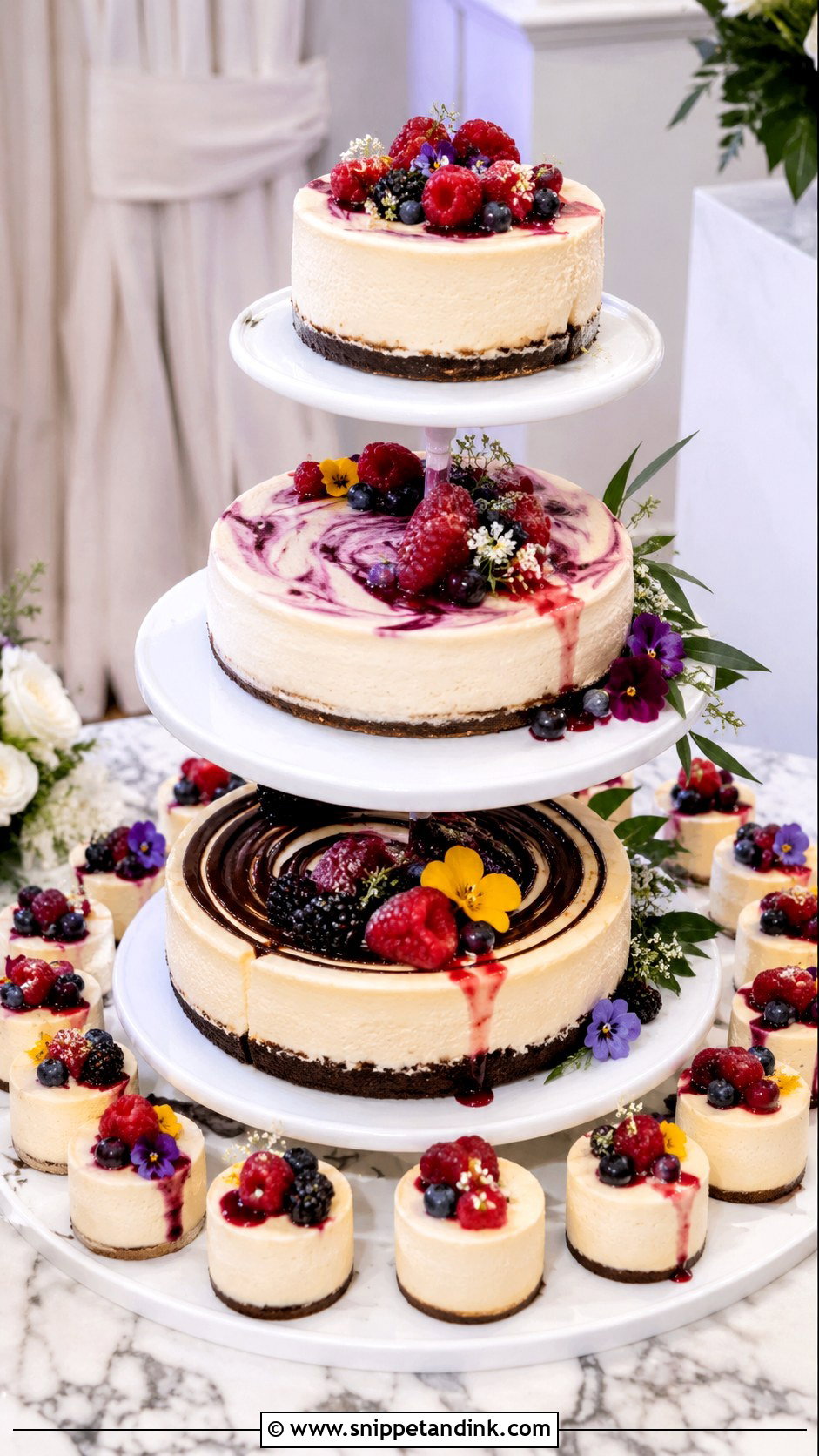 Wedding Cheesecake Tower - Snippet and Ink - 20 Instead of Wedding Cake Ideas