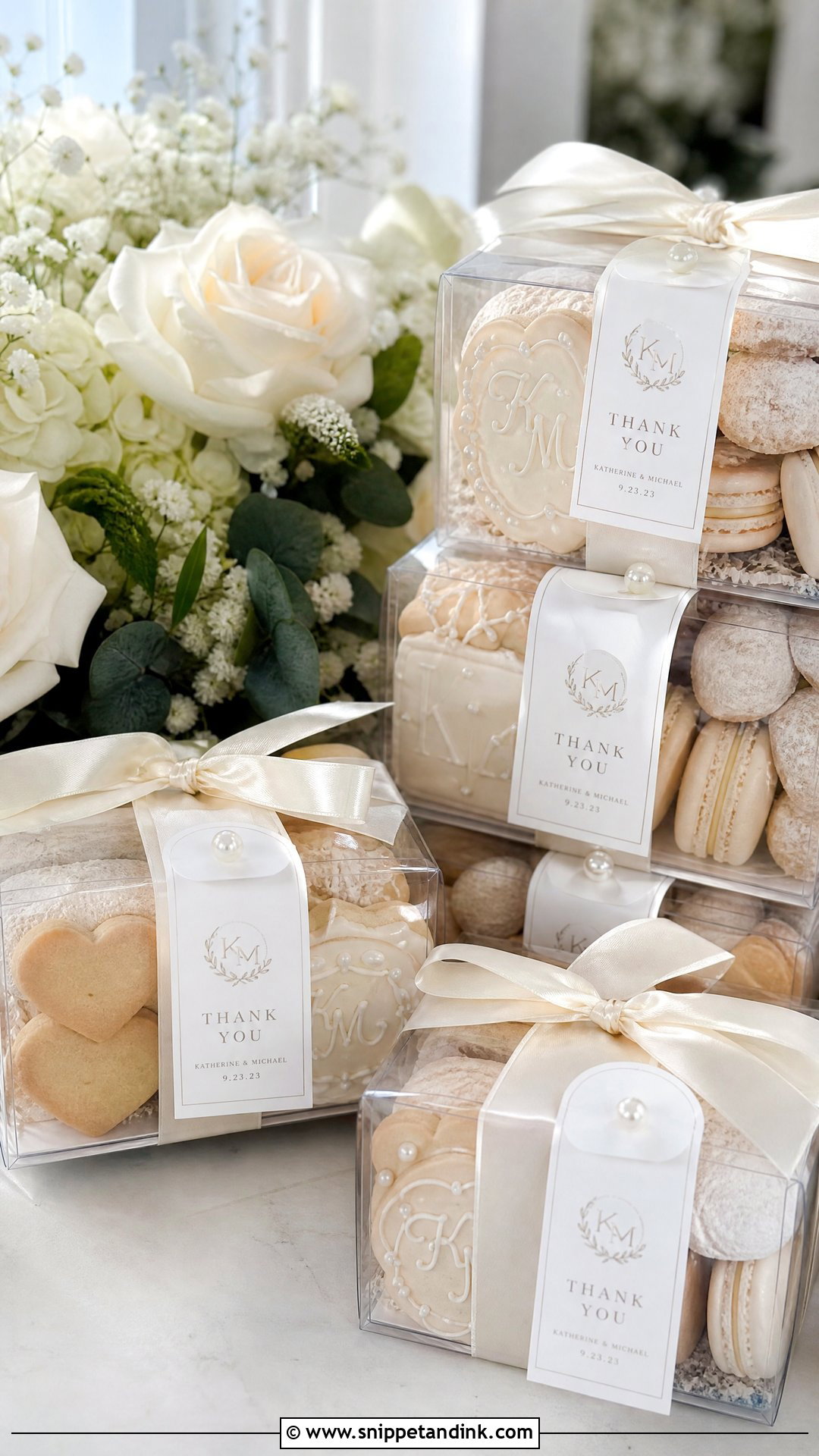 Wedding Cookie Favor Boxes - Snippet and Ink - 20 Wedding Cookies