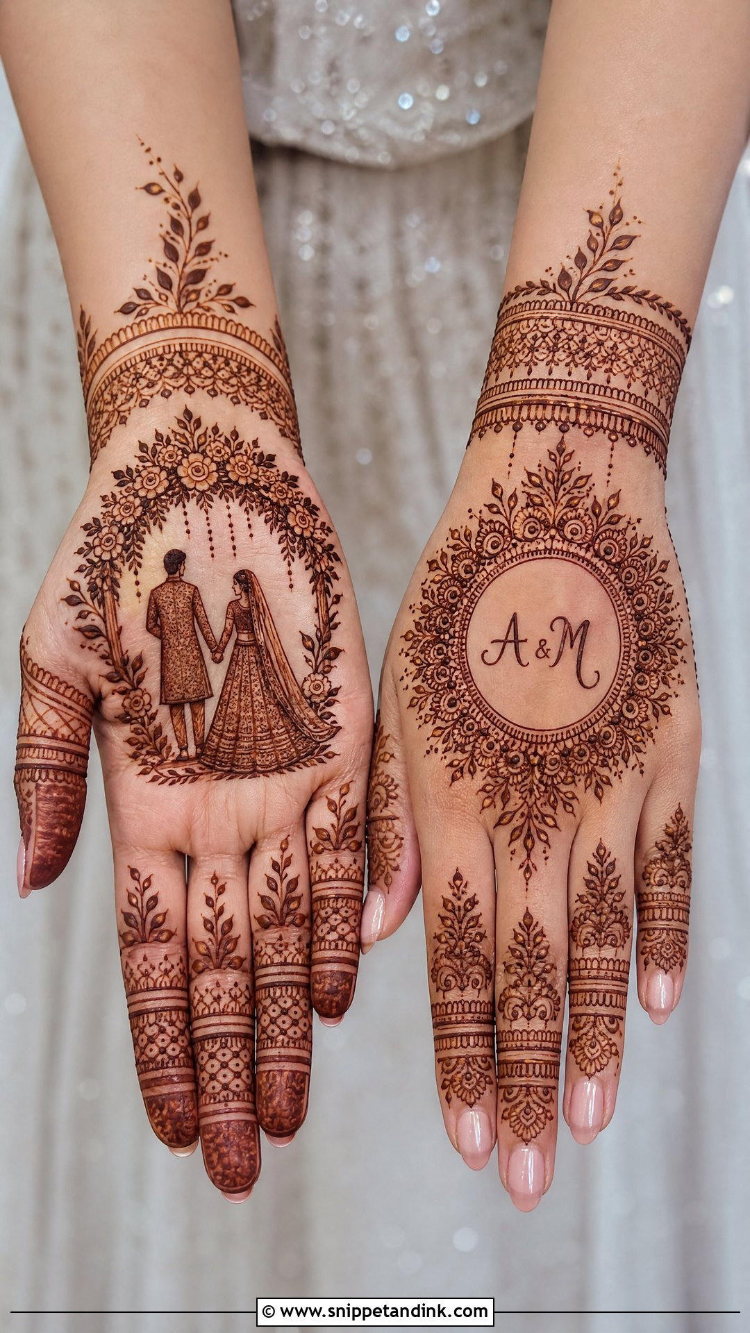 Wedding Couple Bridal Figure Mehndi - Snippet and Ink - 25 Bridal Figure Mehndi Designs