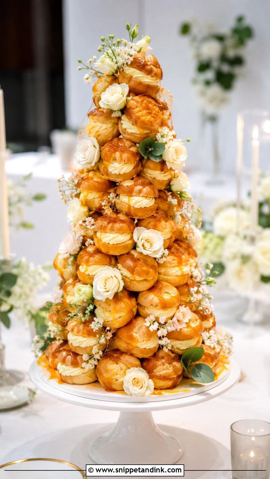 Wedding Cream Puff Tower - Snippet and Ink - 20 Wedding Themed Desserts