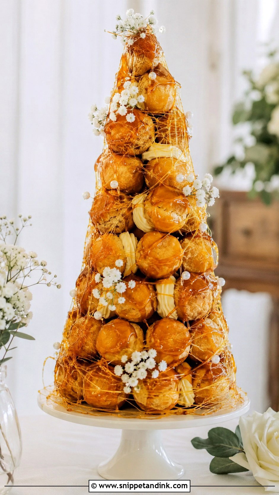 Wedding Croquembouche Tower - Snippet and Ink - 20 Wedding Cake Tower Ideas