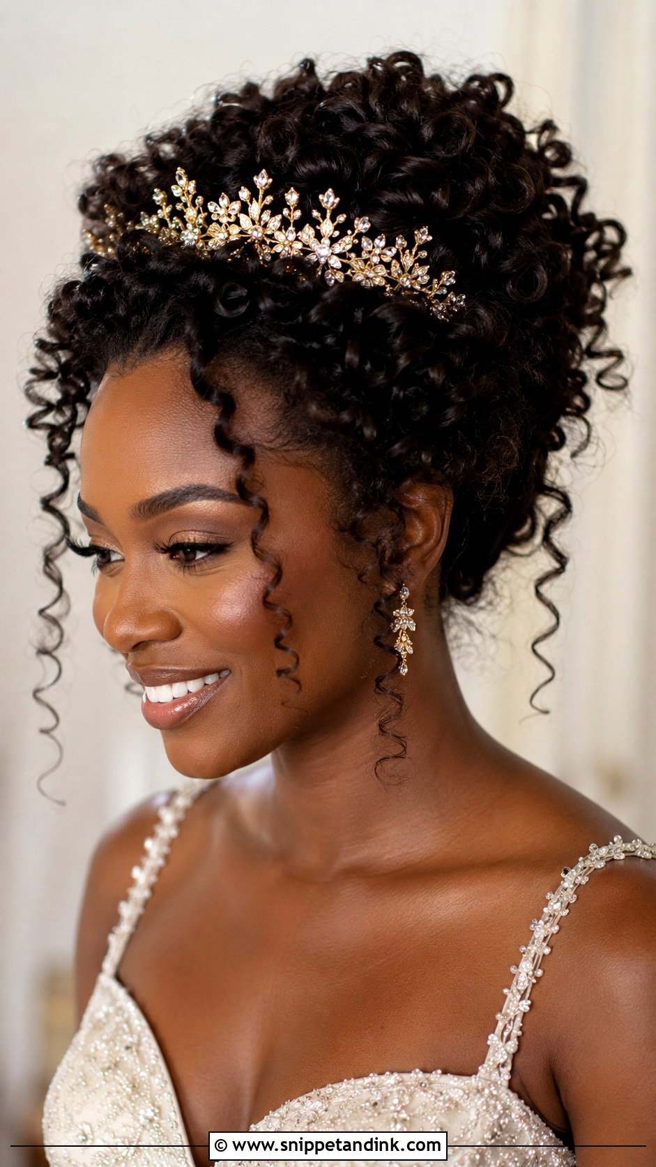 Wedding Crown Curly Updo - Snippet and Ink - 15 Wedding Crown Hairstyles Brides