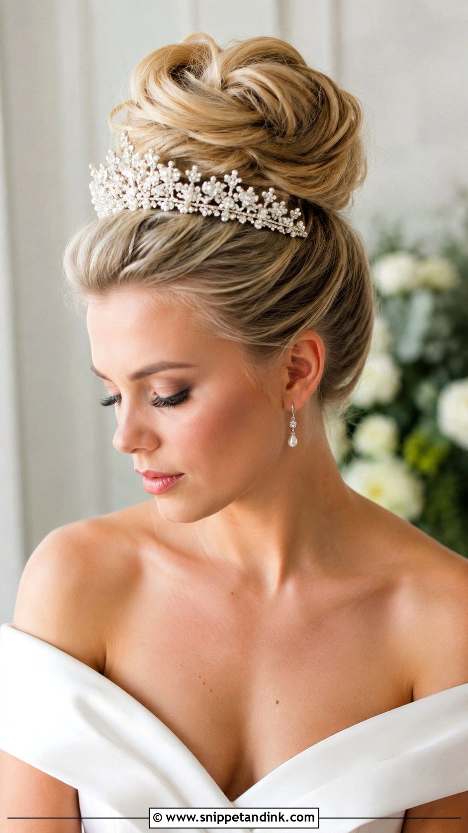 Wedding Crown High Bun - Snippet and Ink - 15 Wedding Crown Hairstyles Brides