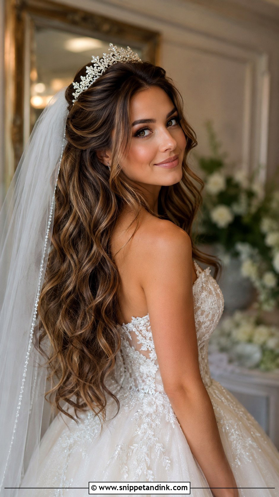 Wedding Crown Long Waves - Snippet and Ink - 15 Wedding Crown Hairstyles Brides