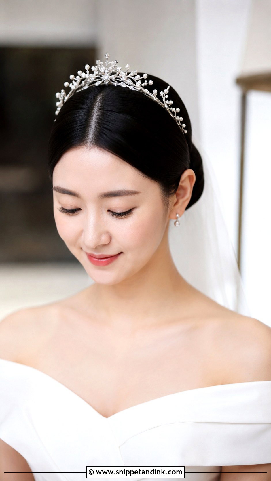 Wedding Crown Sleek Bun - Snippet and Ink - 15 Wedding Crown Hairstyles Brides