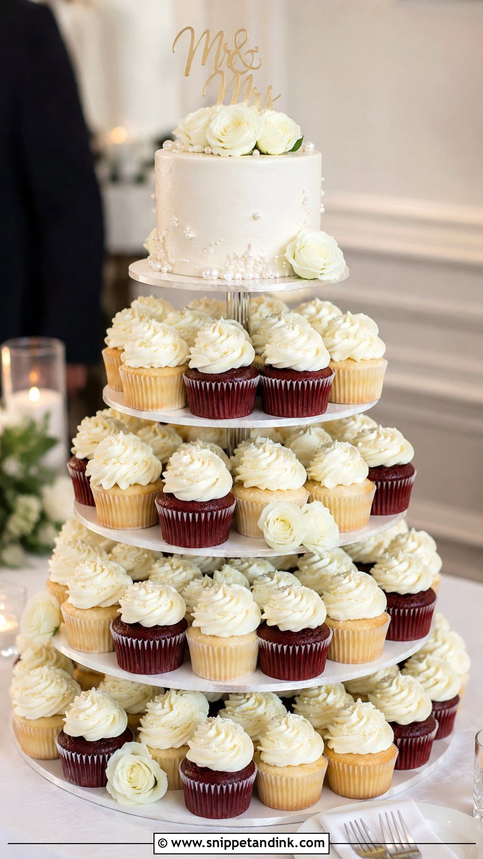 Wedding Cupcake Cake Station - Snippet and Ink - 20 Wedding Cake Station Ideas