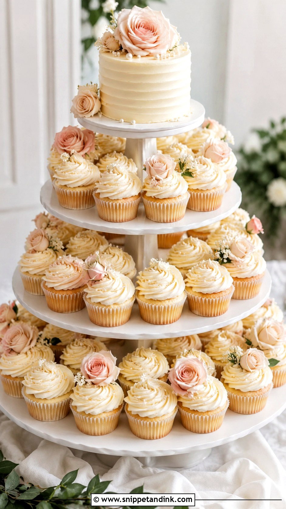 Wedding Cupcake Tower - Snippet and Ink - 25 Wedding Cake Replacement Ideas