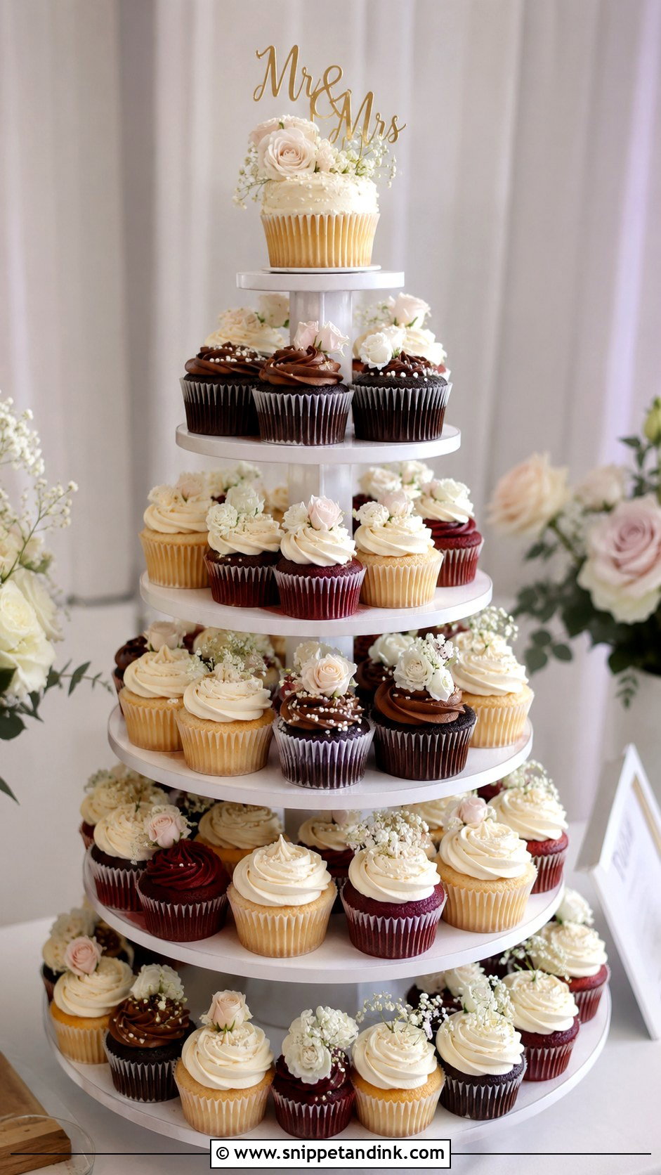 Wedding Cupcake Tower - Snippet and Ink - 20 Instead of Wedding Cake Ideas