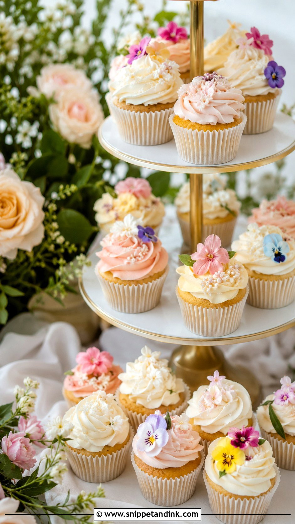 Wedding Cupcakes With Flowers - Snippet and Ink - 25 Cake and Cupcakes Ideas for Wedding