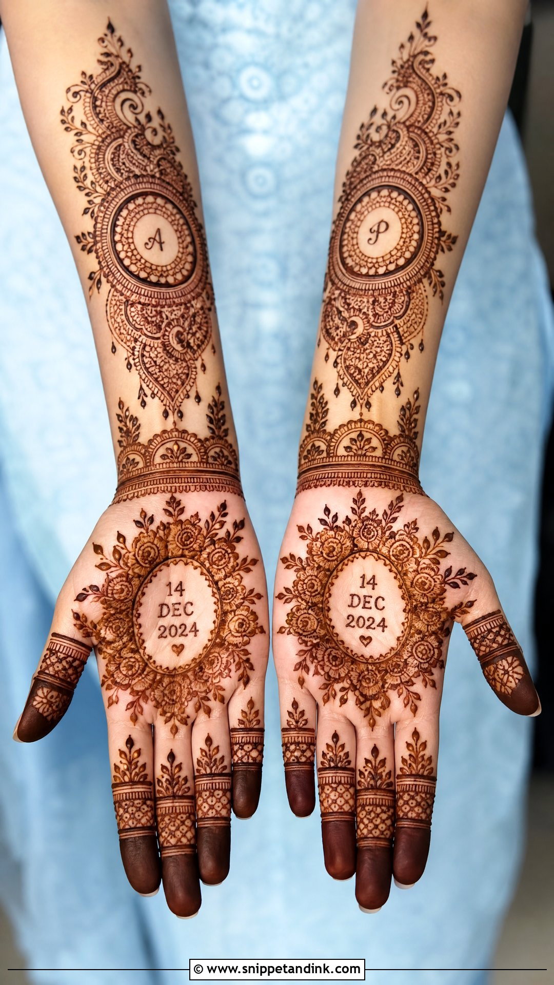Wedding Date Bridal Mehndi Design - Snippet and Ink - 30 Unique Bridal Mehndi Designs 2025
