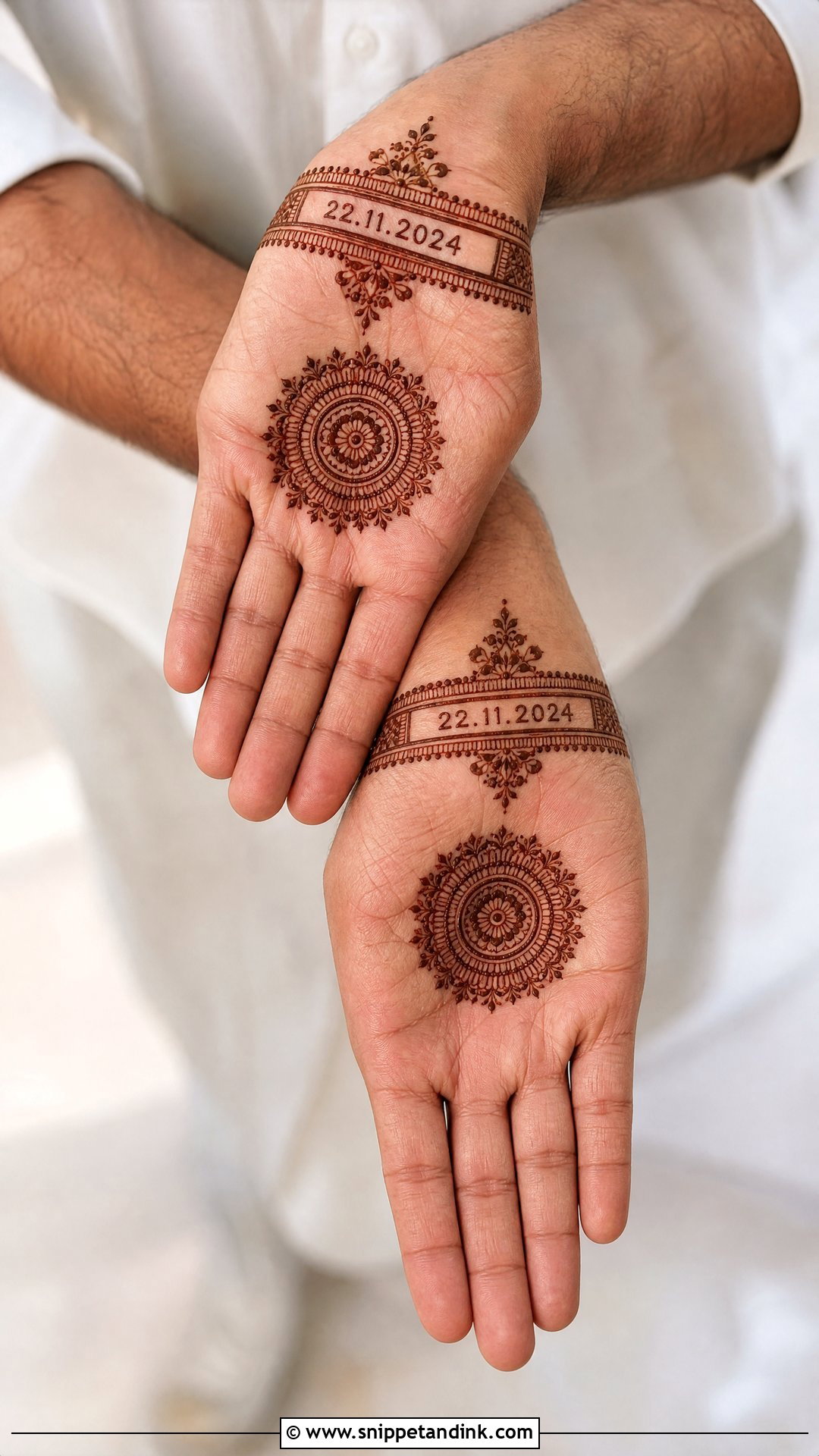 Wedding Date Groom Mehndi Design - Snippet and Ink - 30 Mehndi Designs for Groom for Men