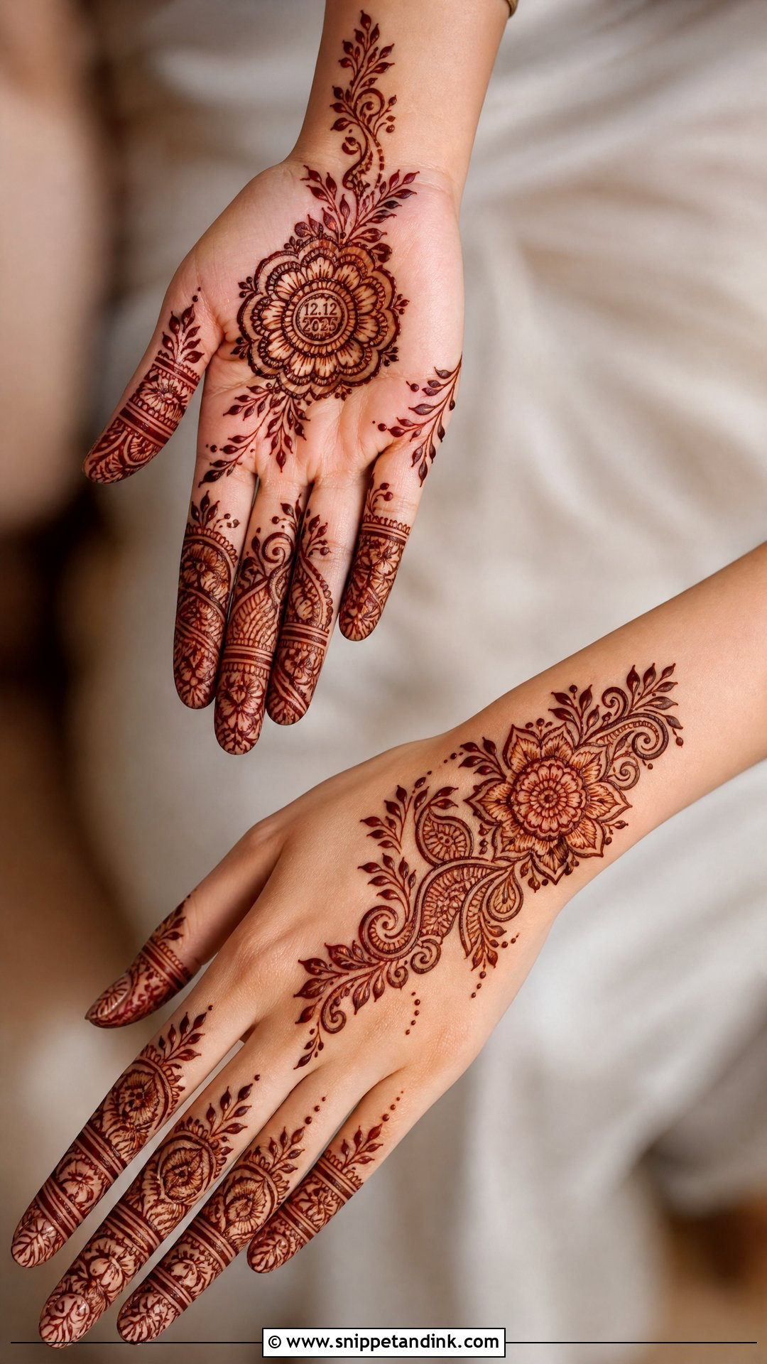 Wedding Date Mehndi Design - Snippet and Ink - 25 Mehndi Designs for Marriage