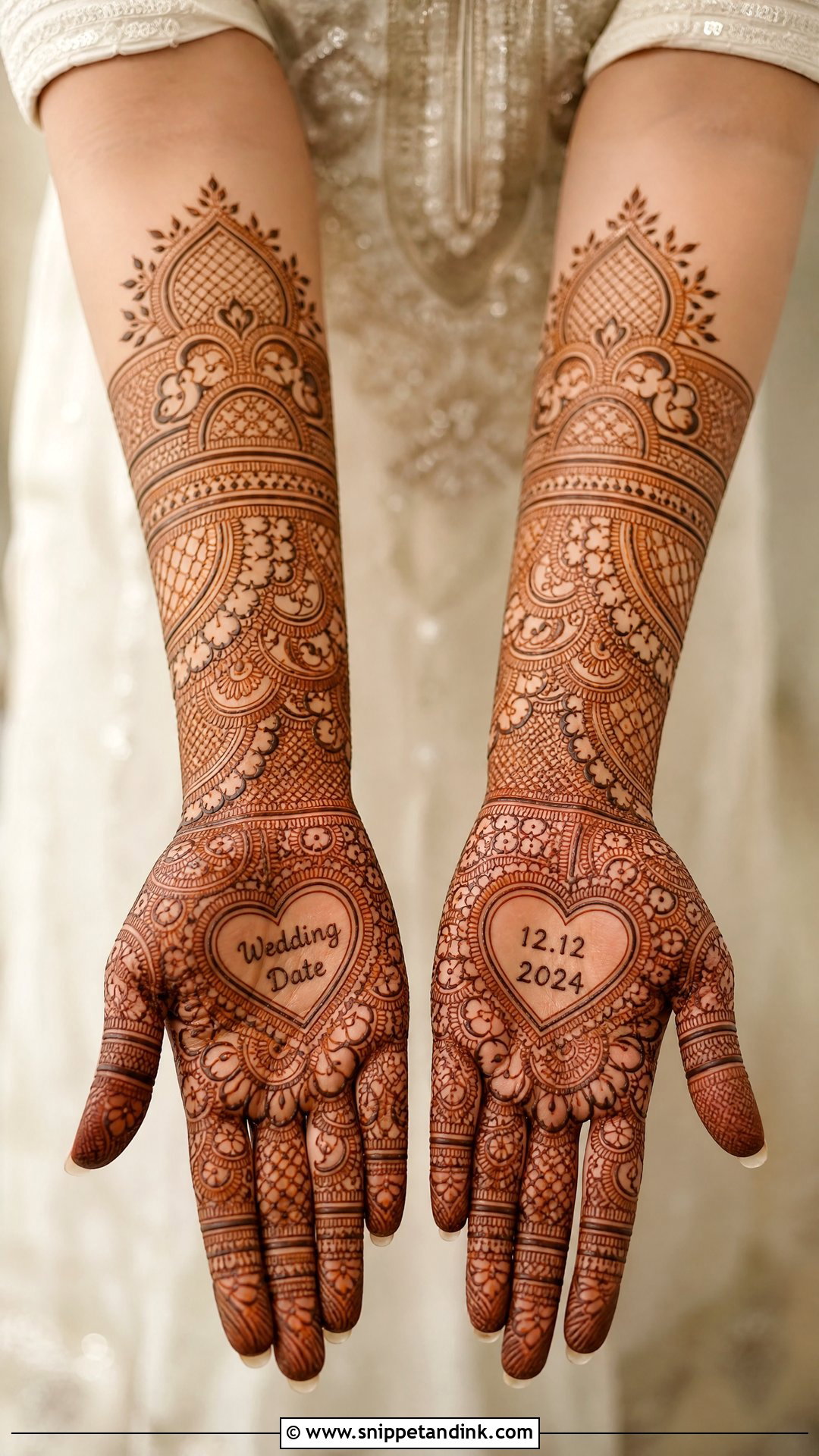 Wedding Date Mehndi Design - Snippet and Ink - 25 Love Mehndi Designs