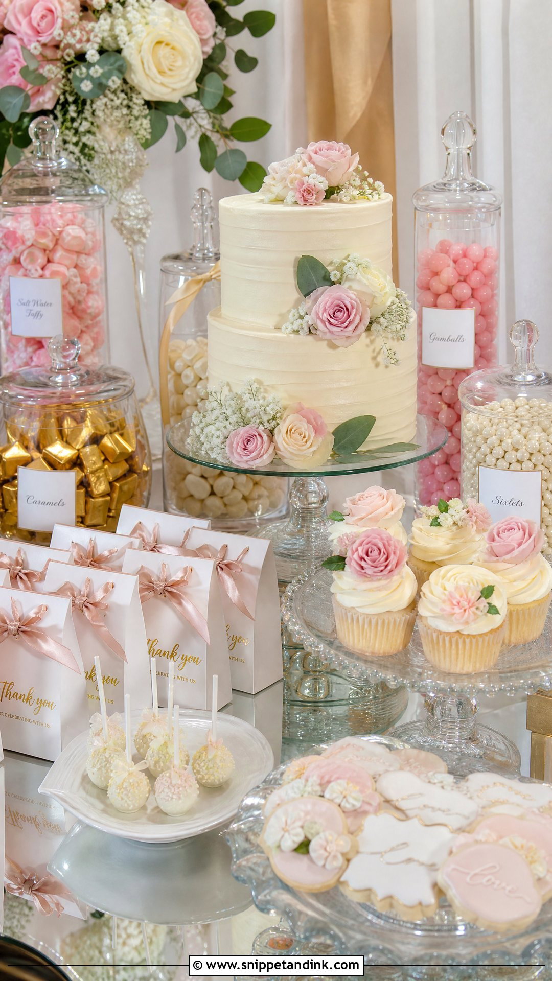 Wedding Dessert Bar With Candy - Snippet and Ink - 20 Wedding Dessert Bar Ideas