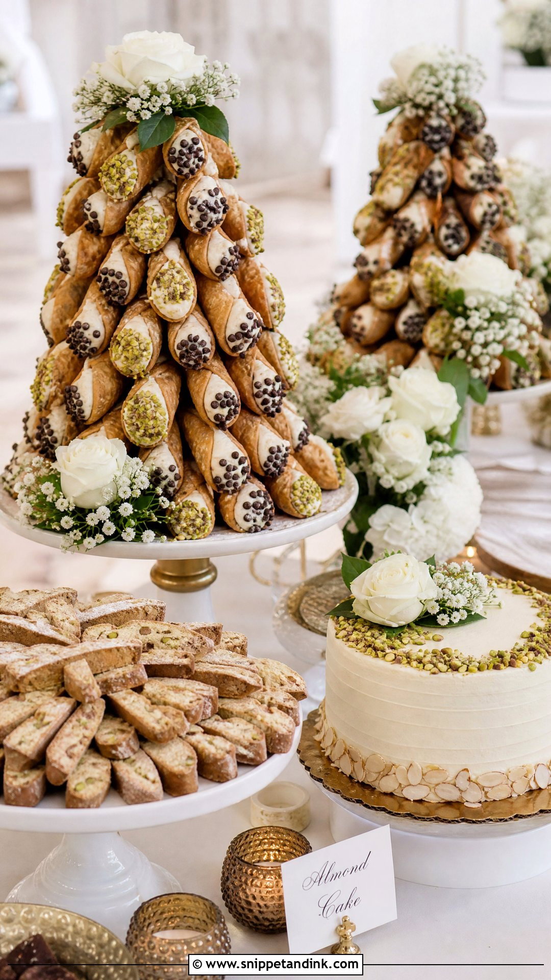 Wedding Dessert Bar With Cannoli - Snippet and Ink - 20 Wedding Dessert Bar Ideas