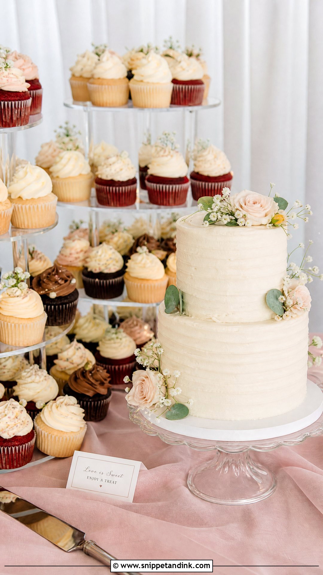 Wedding Dessert Bar With Cupcakes - Snippet and Ink - 20 Wedding Dessert Bar Ideas