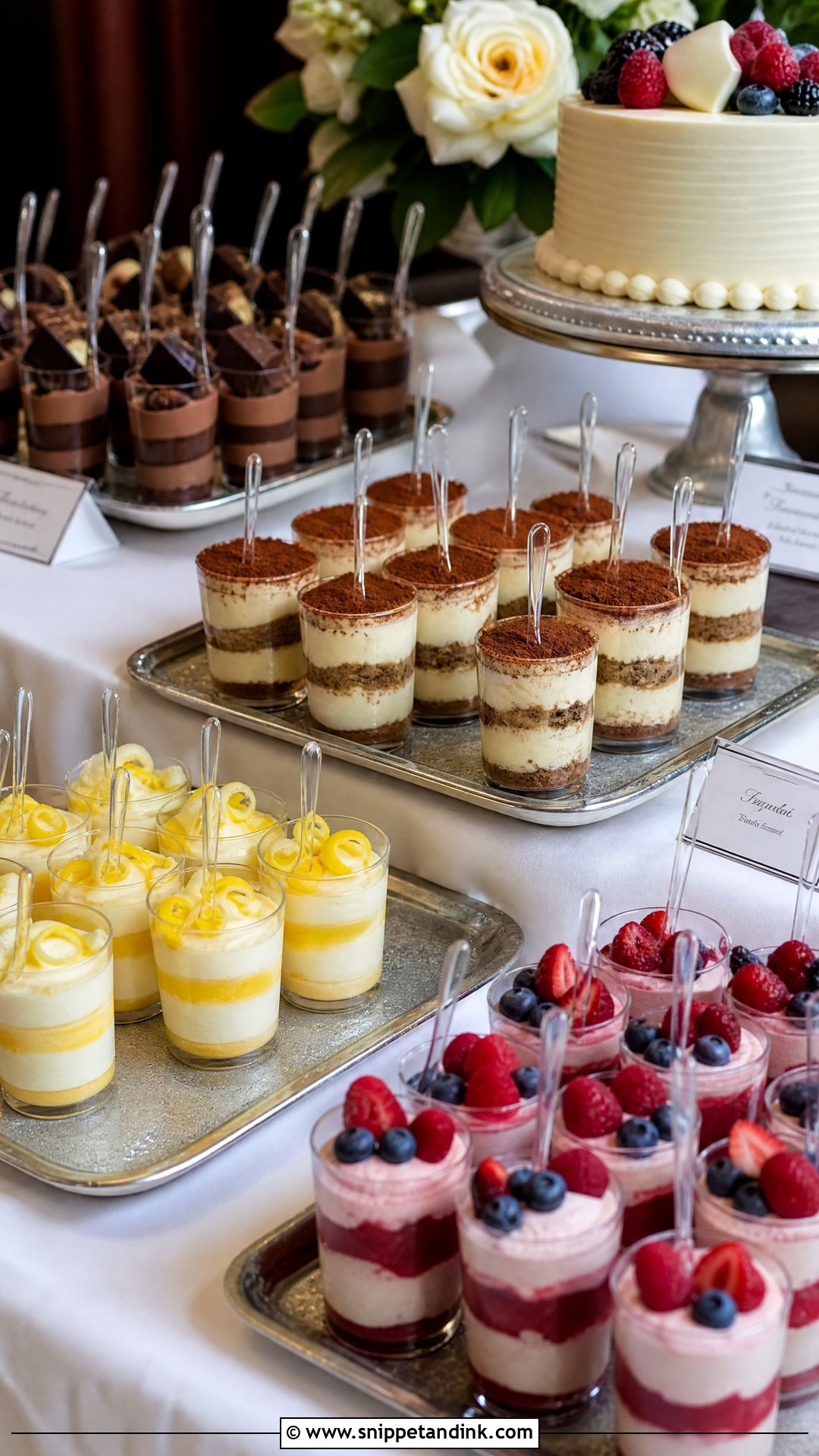 Wedding Dessert Bar With Dessert Shooters - Snippet and Ink - 20 Wedding Dessert Bar Ideas