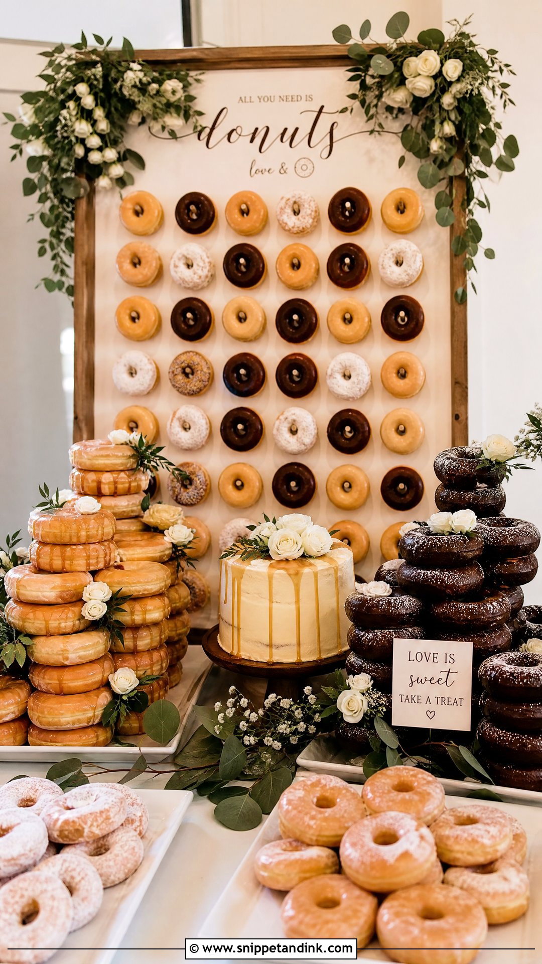 Wedding Dessert Bar With Donuts - Snippet and Ink - 20 Wedding Dessert Bar Ideas