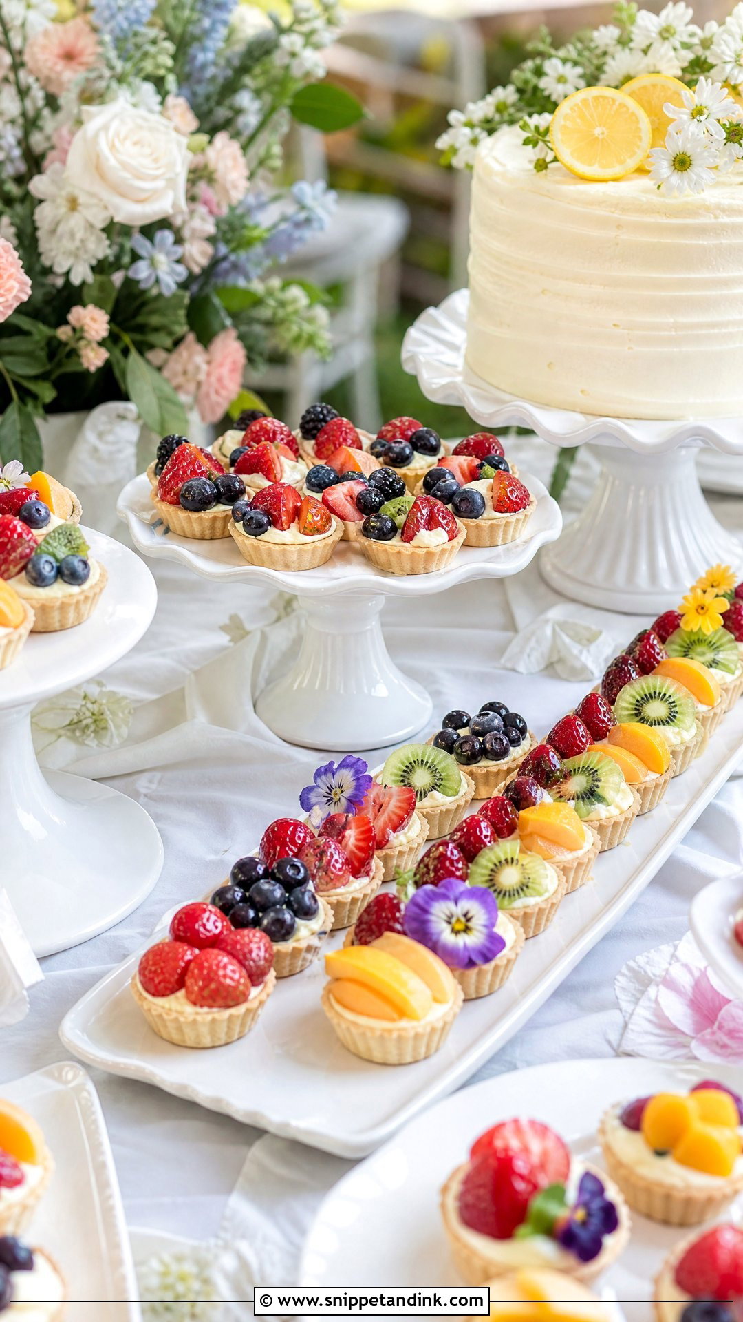 Wedding Dessert Bar With Fruit Tarts - Snippet and Ink - 20 Wedding Dessert Bar Ideas