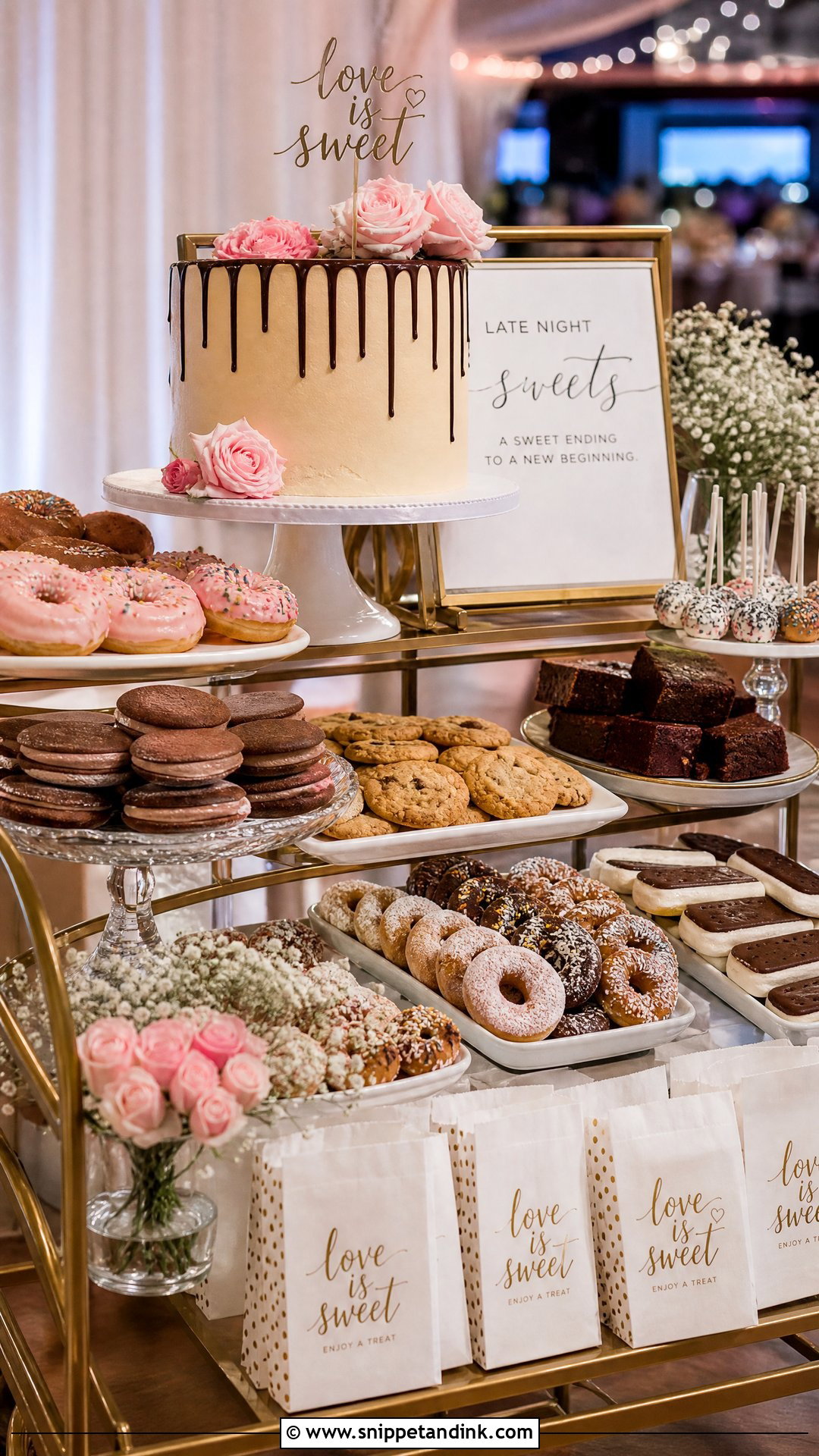 Wedding Dessert Bar With Late Night Sweets - Snippet and Ink - 20 Wedding Dessert Bar Ideas