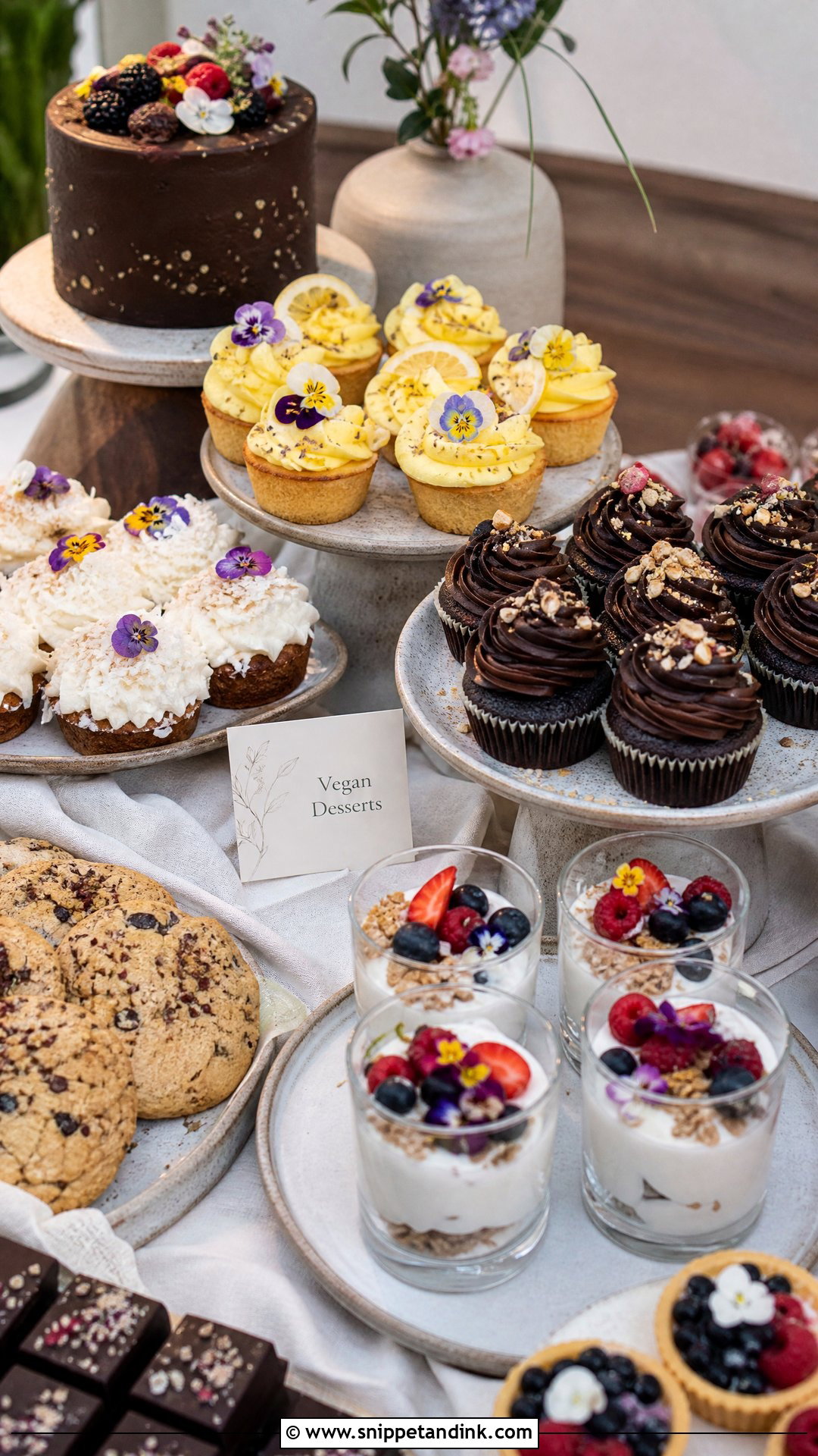 Wedding Dessert Bar With Vegan Desserts - Snippet and Ink - 20 Wedding Dessert Bar Ideas