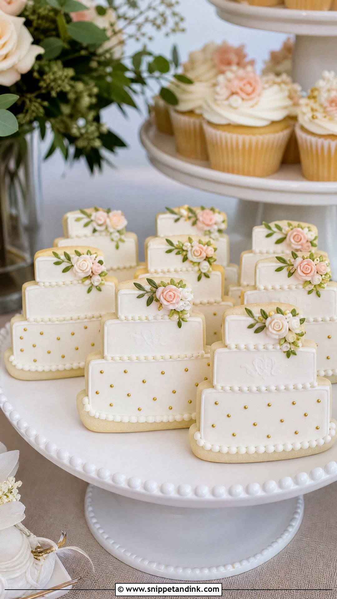 Wedding Dessert Table Cake Cookies - Snippet and Ink - 30 Wedding Cake Cookies