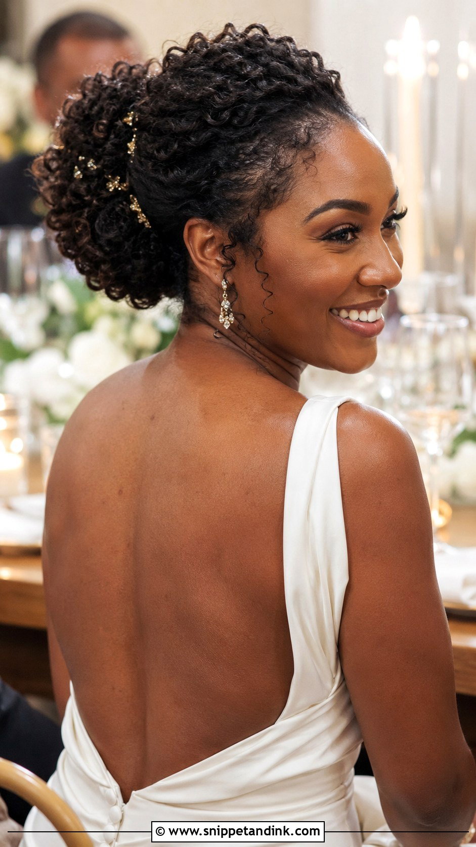 Wedding Dinner Curly Updo - Snippet and Ink - 15 Wedding Dinner Hairstyle Ideas
