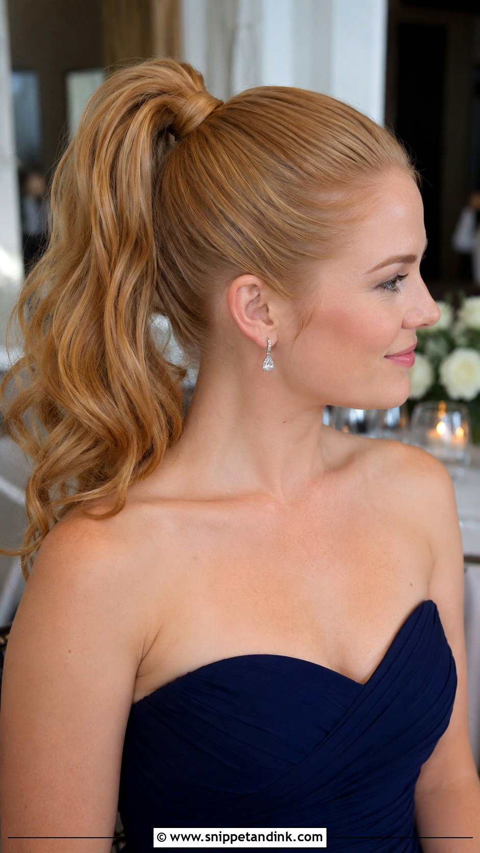 Wedding Dinner High Ponytail - Snippet and Ink - 15 Wedding Dinner Hairstyle Ideas
