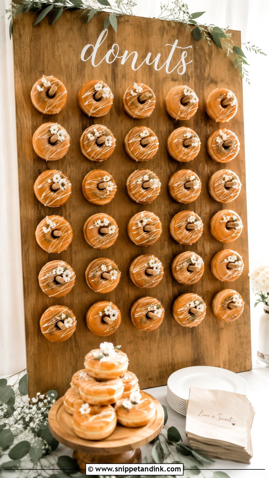 Wedding Donut Wall - Snippet and Ink - 25 Wedding Cake Replacement Ideas